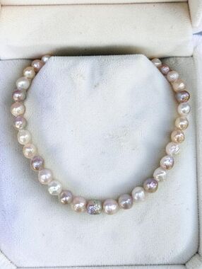 Honora Sterling Silver Rainbow Baroque Pearl Necklace